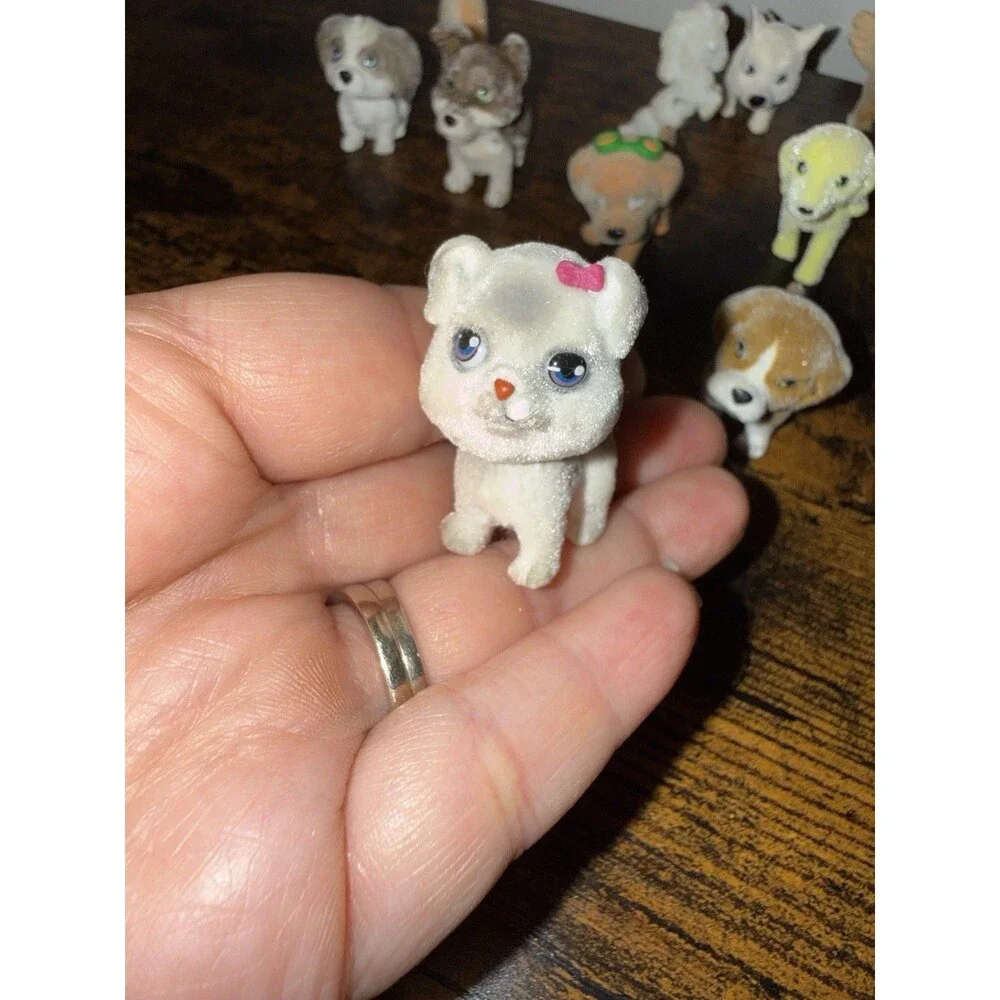 Puppy In My Pocket Toys Lot of 10 Dogs Horse Cat Flocked Miniatures Collectible